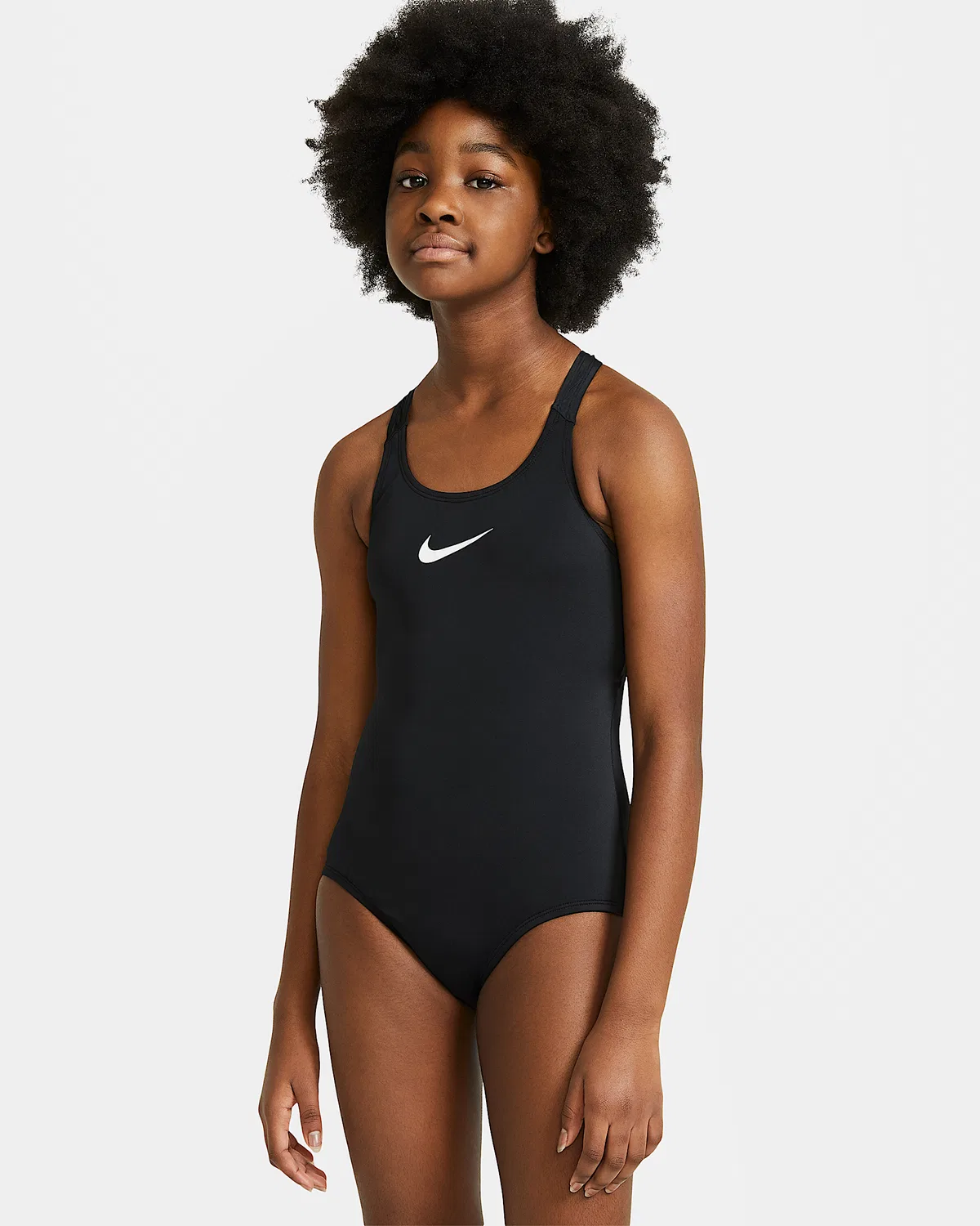 Детский (девочки) слитный купальник Nike Swim Effortless Essential на бретелях-гонках, Black