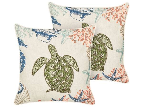 

Подушка Beliani 2 шт ALGAE, 45x45x45 см цвет beige/blau/grün