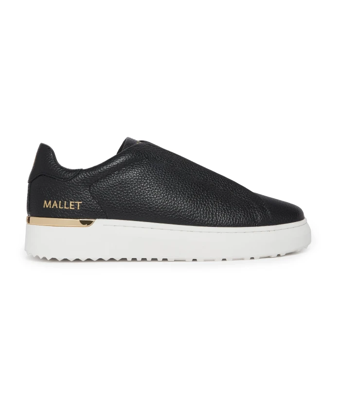 

Кроссовки Слипоны из мятой кожи Mallet London, черный