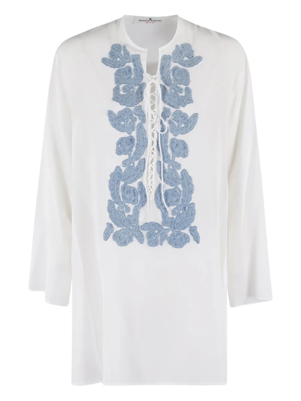 

Платье с вышитым узором Ermanno Scervino, белый