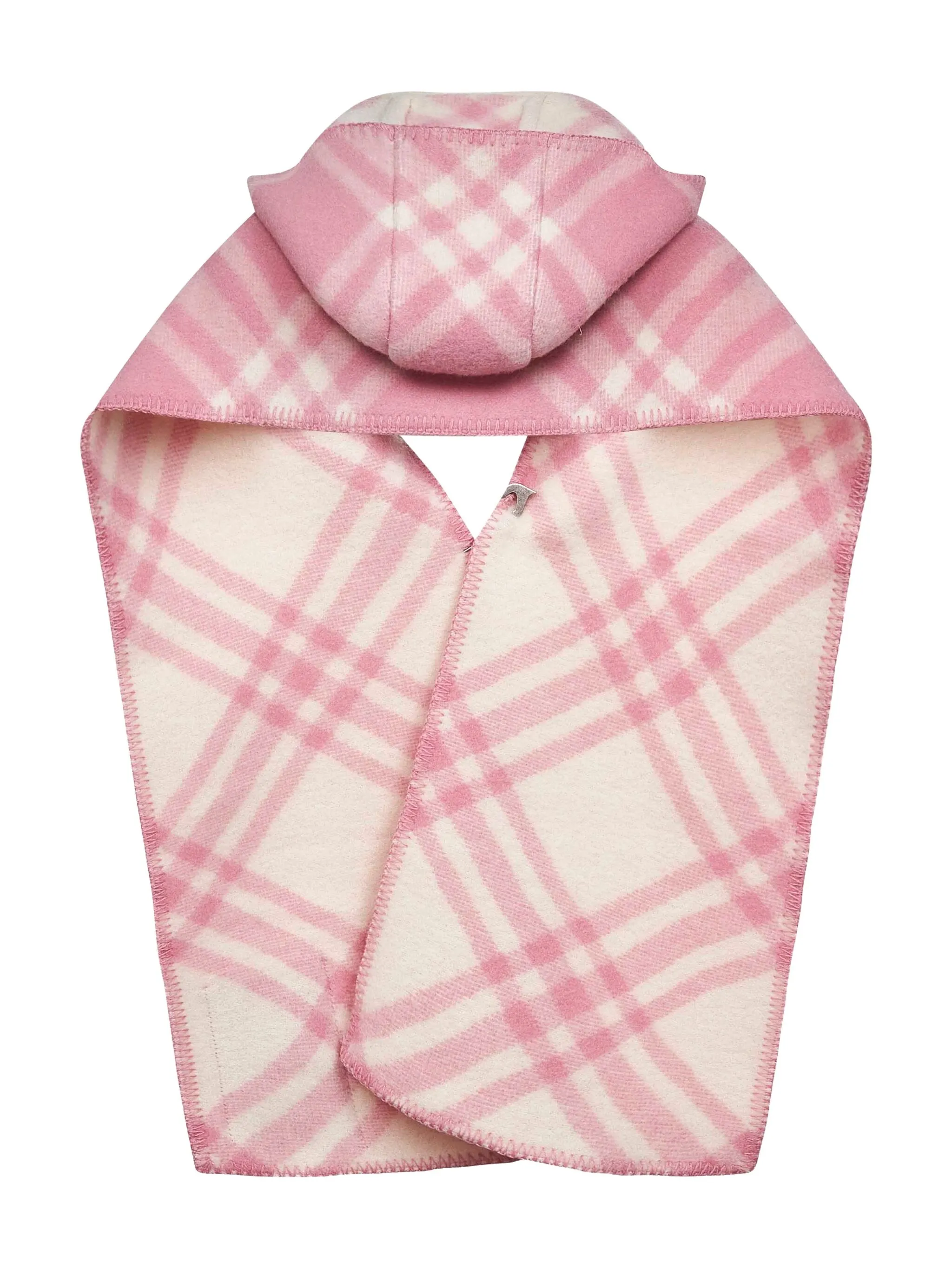Клетчатый шарф с капюшоном Burberry, розовый — фото 2