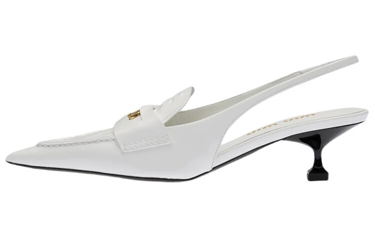 Туфли женские Miu Miu без пятки на каблуке, белый