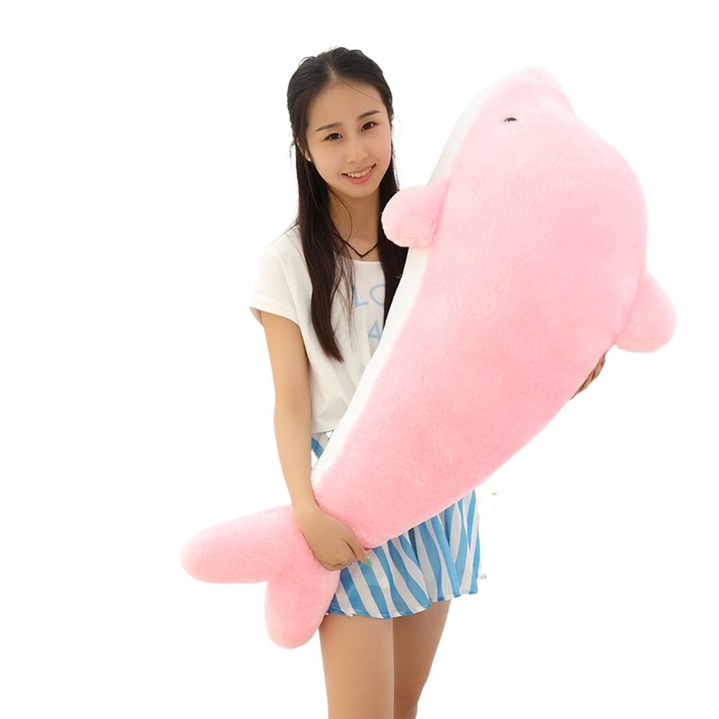 

Гигантский дельфин, мягкая игрушка, плюшевая игрушка, подушка для куклы, подушка, подарок на день рождения, 60 см (роза) yozhiqu