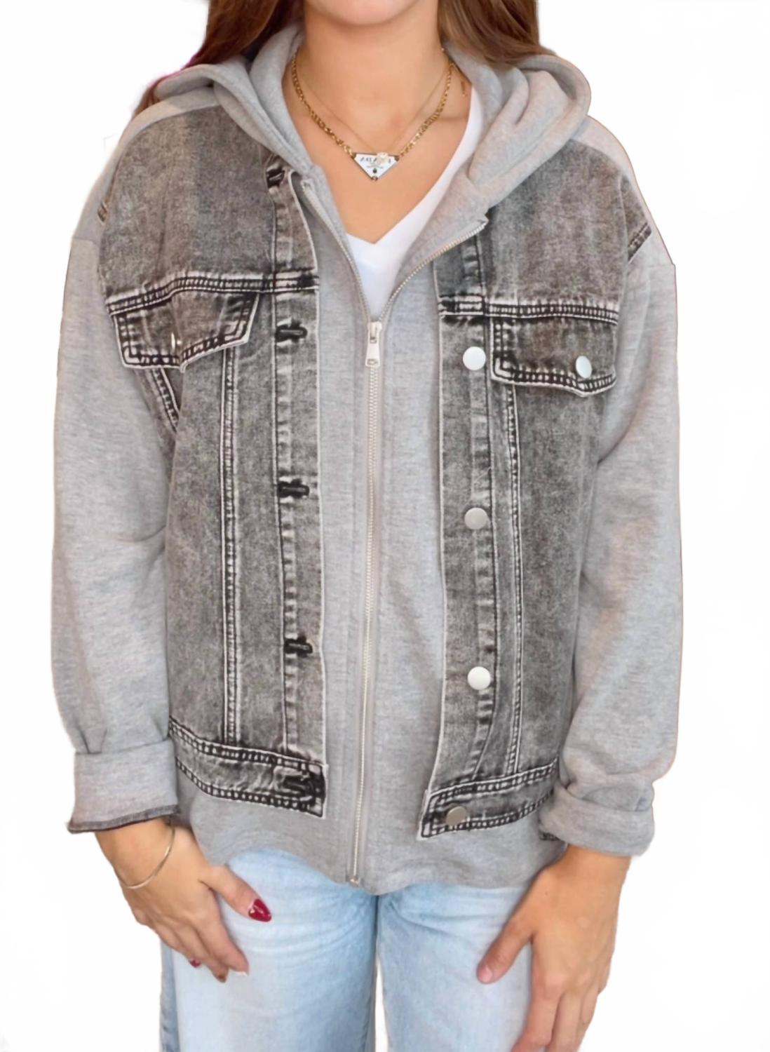 

Куртка Rowan Denim Contrast Hoodie черного цвета Hem & Thread, черный