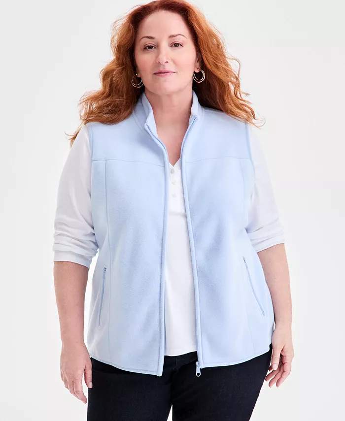 

Жилет из однотонного флиса больших размеров Style & Co, синий