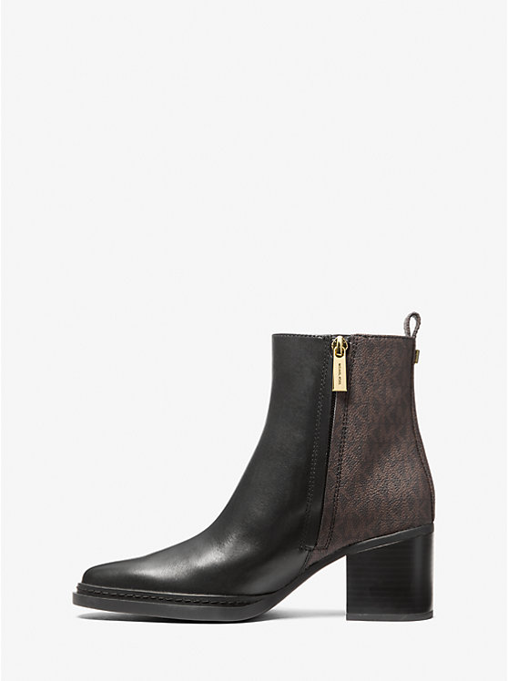 Кожаные сапоги Lex с фирменным логотипом Michael Kors, Brown/Blk — фото 3