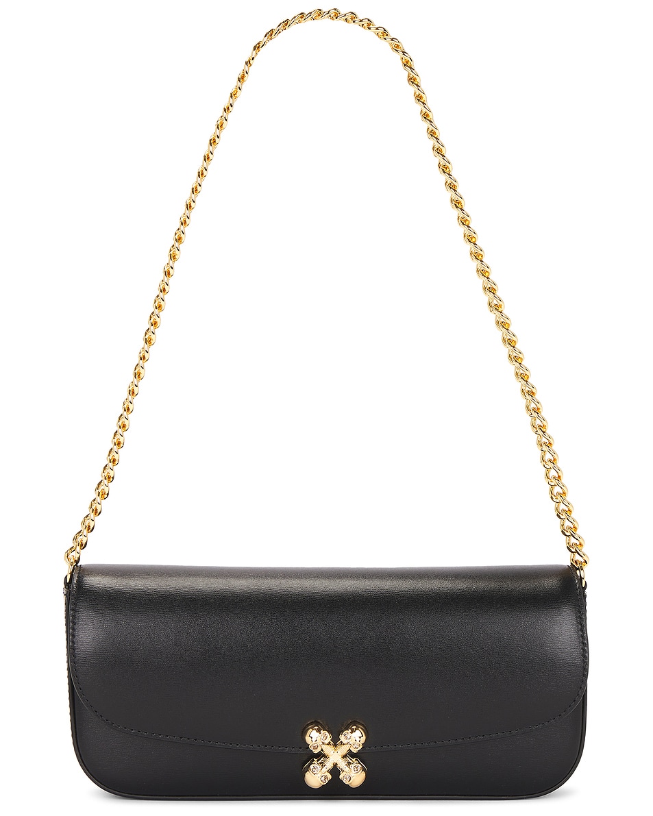

Череп с цветами наплечная сумка Mcqueen, Black & Gold