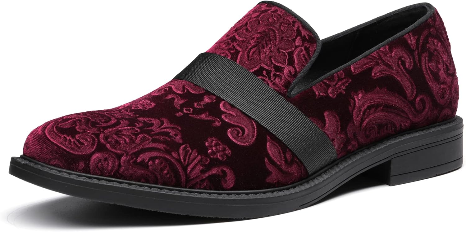 

Мужские туфли Брюно Марк, смокинговые, без шнуровки, классические лоферы из лакированной кожи Bruno Marc, красный