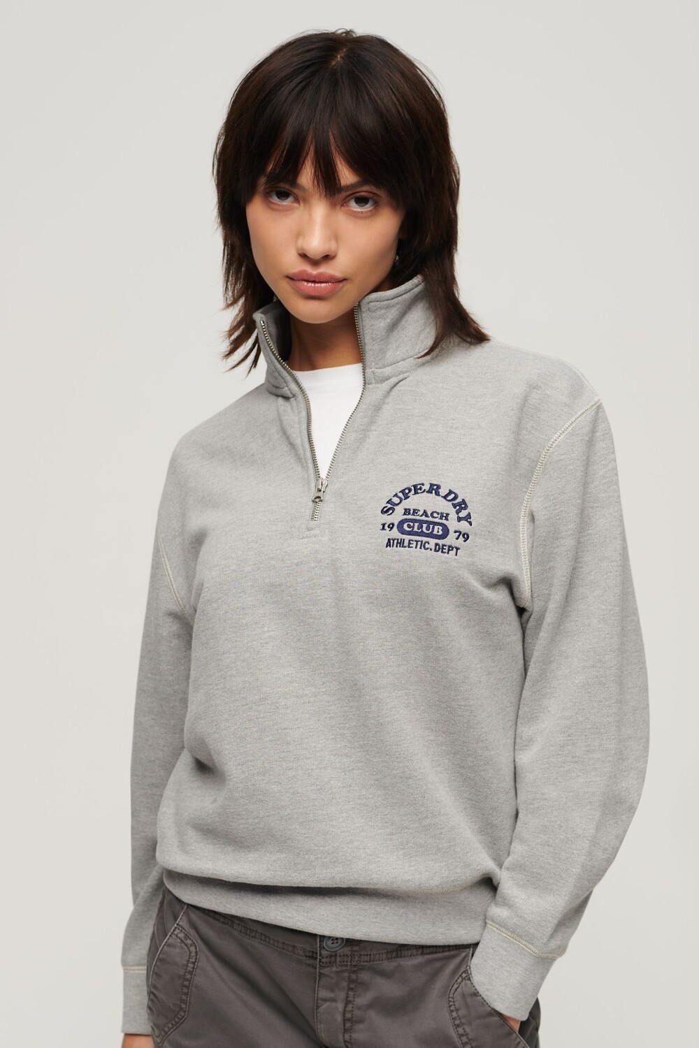 

Толстовка Athletic Essentials с застежкой молнией на половину длины Superdry, серый