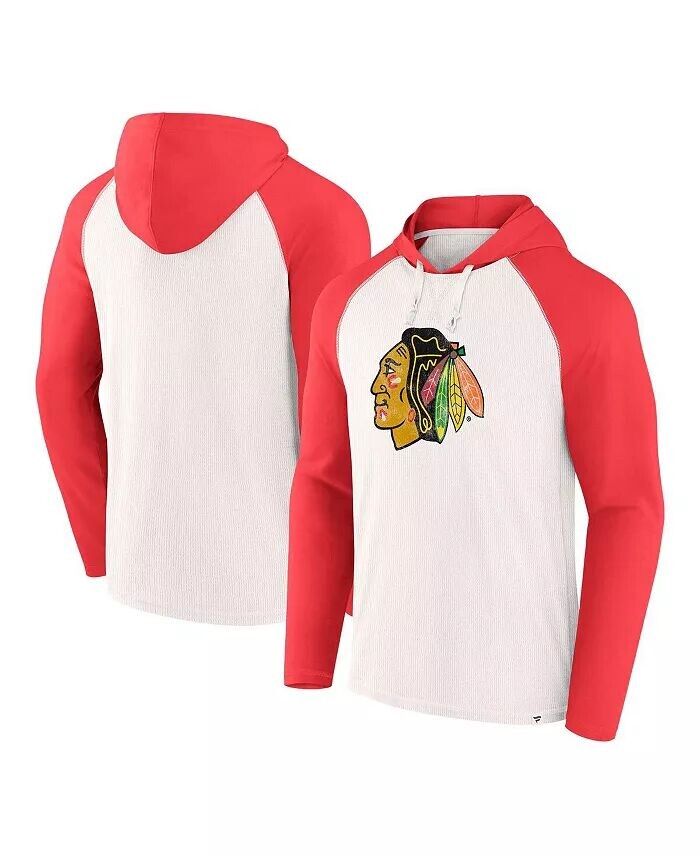 

Мужская белая толстовка с капюшоном Chicago Blackhawks Winger Raglan Fanatics