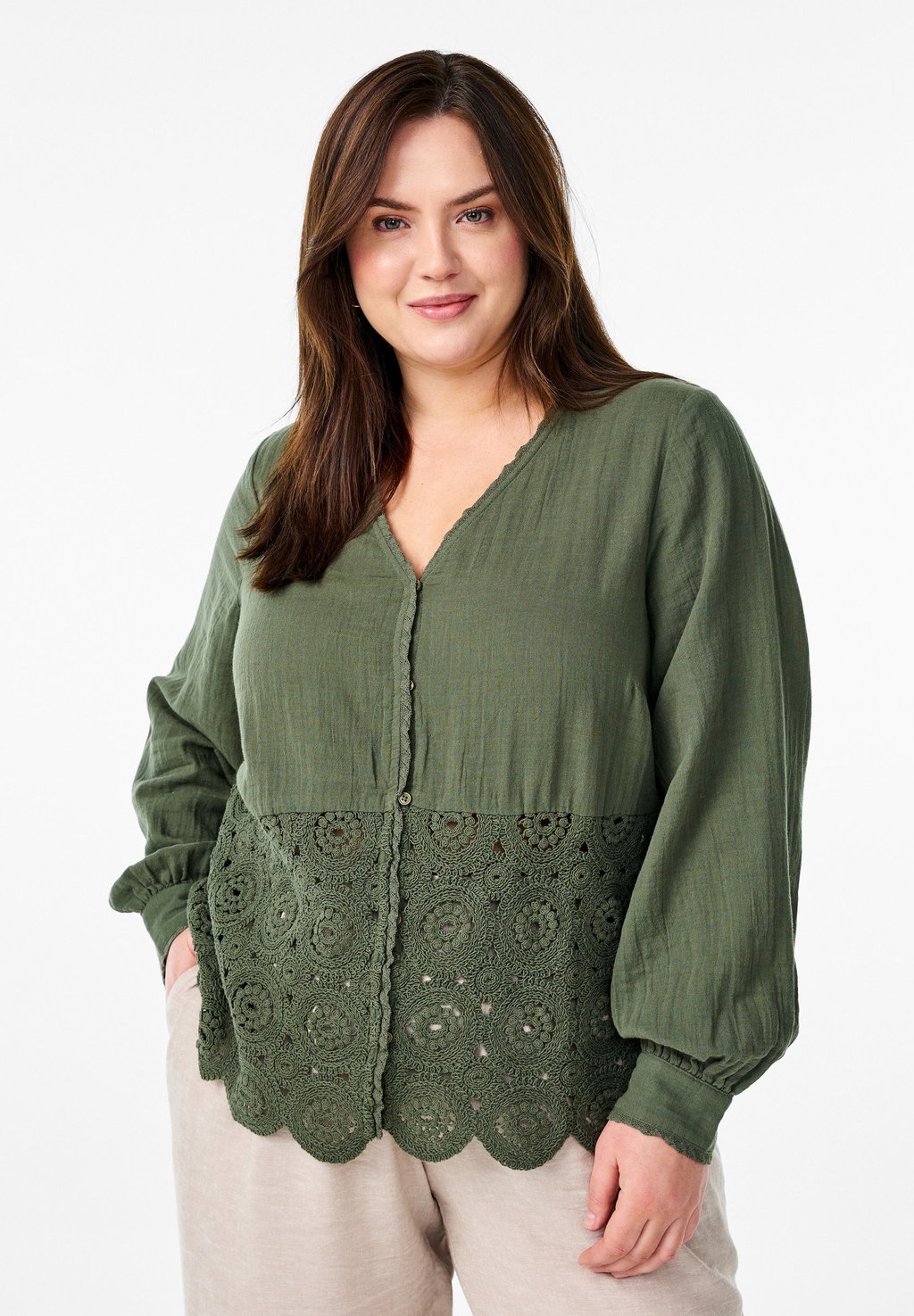 

Блуза MIT DETAILS Zizzi, зеленый