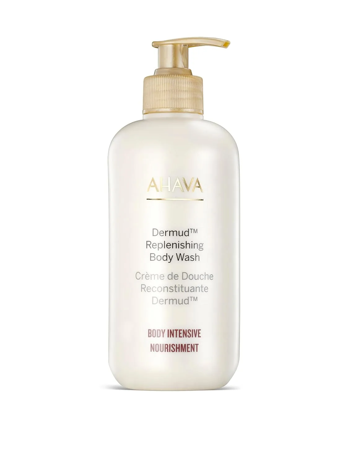 AHAVA Dermud Replenishing Body Wash - лосьон-гель для душа для сухой и чувствительной кожи, очищает и увлажняет, защищает кожный барьер, с осмотером и грязью Мертвого моря, алоэ вера и календулой, 400 мл