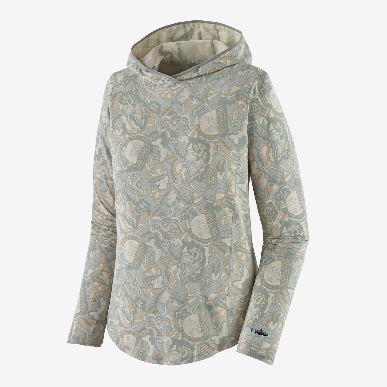 

Женская толстовка Tropic Comfort Natural UPF Patagonia, цвет Armadillo and Friends: Sleet Green