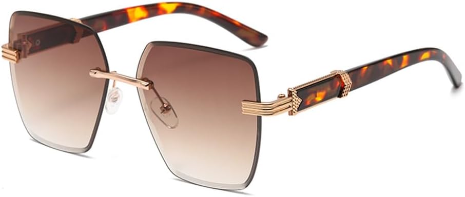 

Солнцезащитные очки UV400 с градиентной металлической оправой, безрамочные, для женщин и мужчин, для бега и занятий спортом на открытом воздухе UYPTK, Gold Gradient Brown