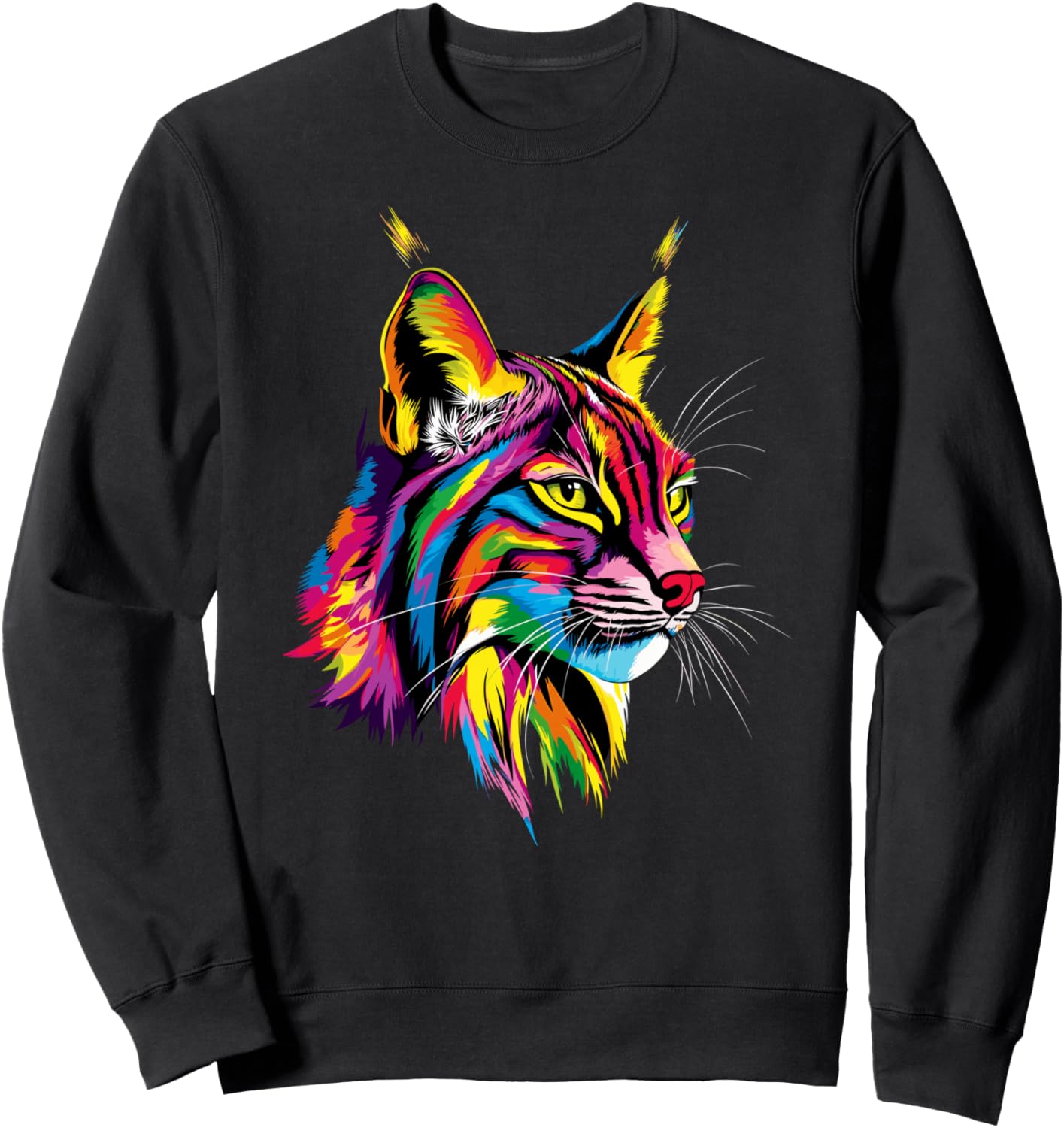 

Рысь Дикая кошка Большая кошка Милая толстовка с изображением рыси Lynx Motif For Cat And Lynx Lovers, черный