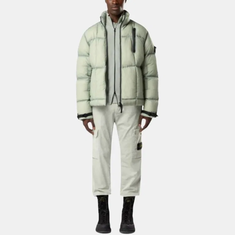 Пуховик стеганый Stone Island Sage Green — фото 4
