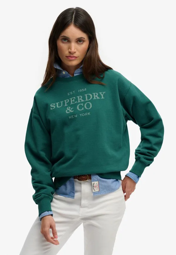 

Роскошная повседневная свободная толстовка с круглым вырезом Superdry & Co, Pine Green, Зеленый, Роскошная повседневная свободная толстовка с круглым вырезом Superdry & Co, Pine Green