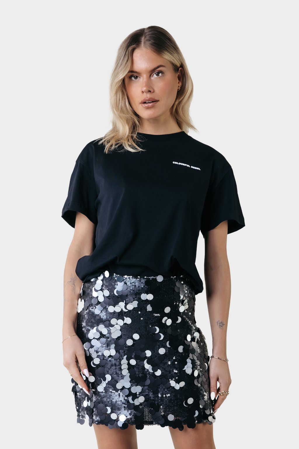 

Мини-юбка JILLY SEQUINS SKIRT Colourful Rebel, серебристый