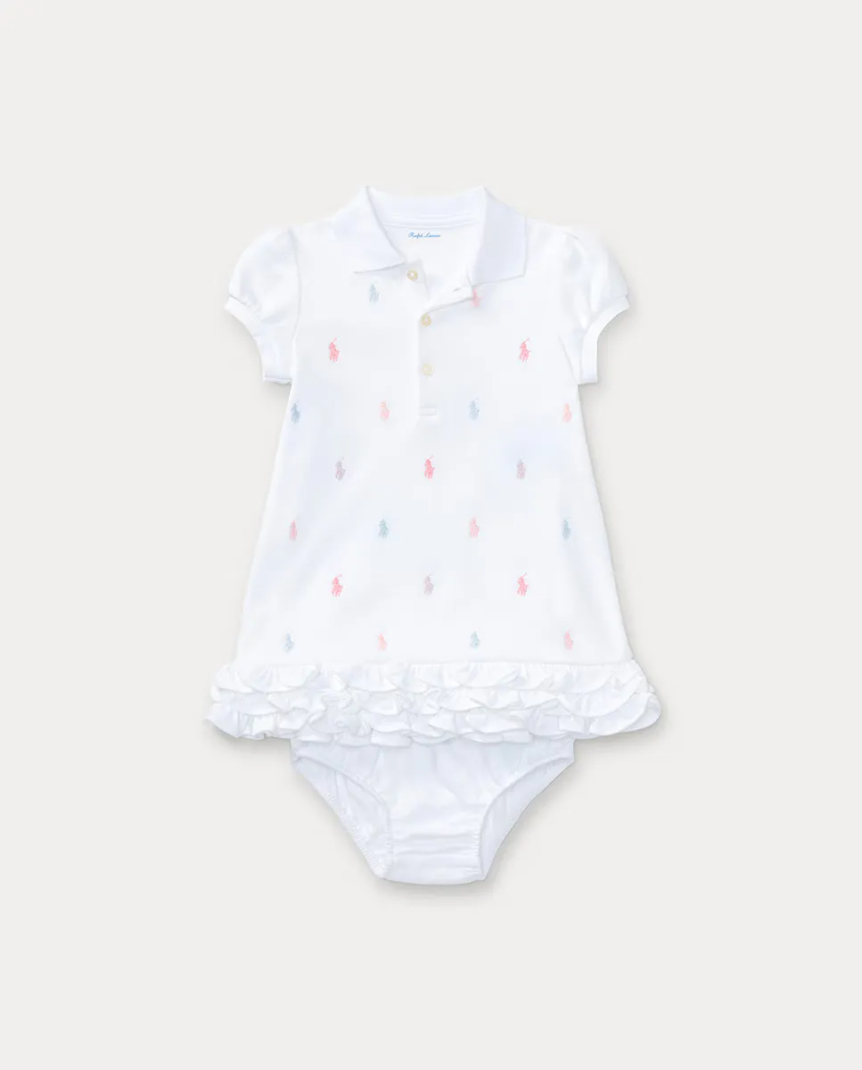 

Платье для девочки из хлопка с изображением лошади Polo Ralph Lauren, белый