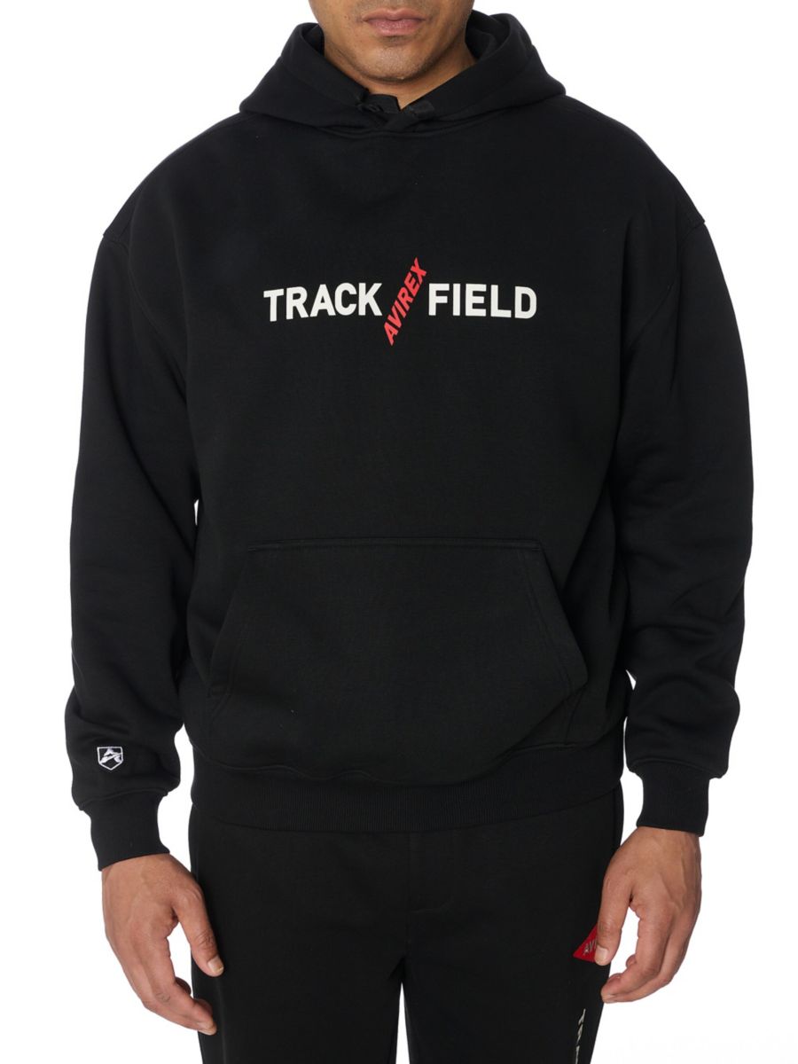 

Толстовка с капюшоном Track N Field из хлопка Avirex, черный