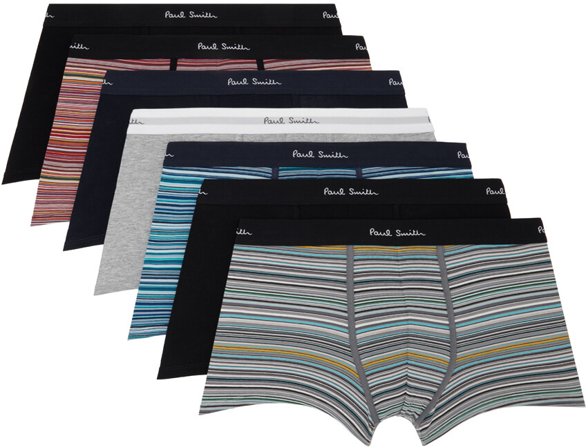 

Упаковка из семи пар трусов-боксеров «Signature Stripe» и простых трусов-боксеров Paul Smith
