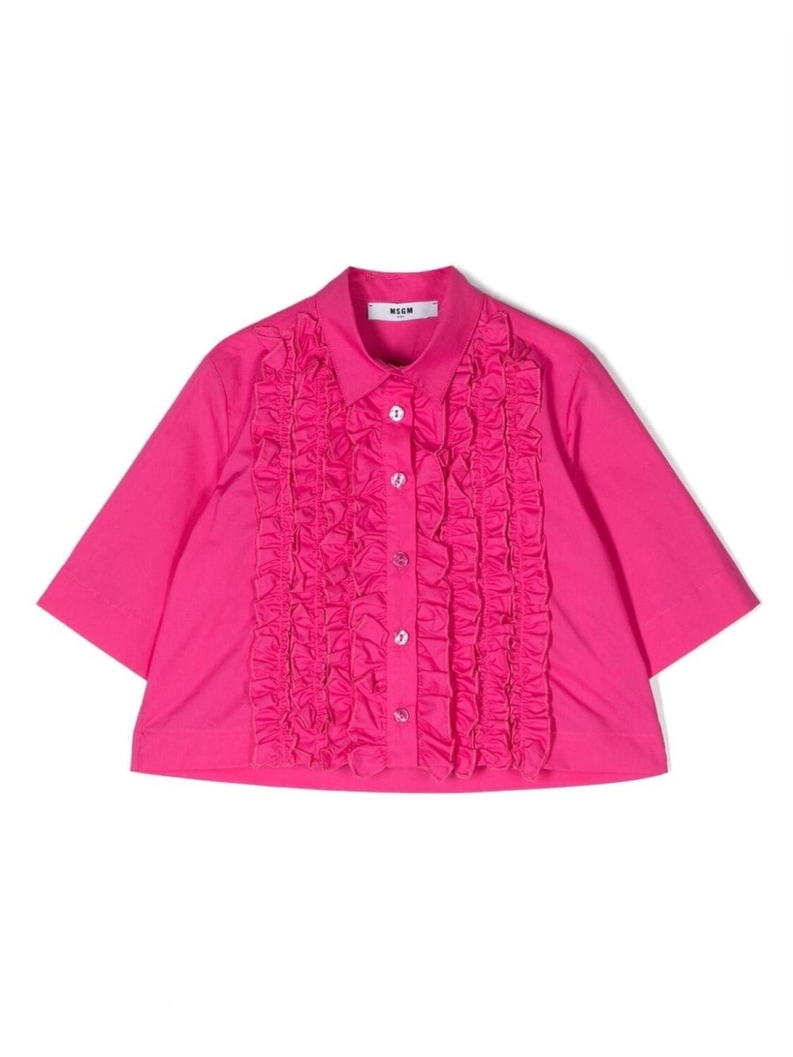 

MSGM Kids рубашка с оборками, розовый