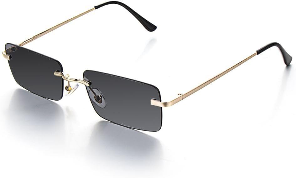 

Солнцезащитные очки без оправы прямоугольной формы 2027 года для женщин, модные очки без оправы для мужчин, сверхлегкие очки с защитой от УФ-излучения UV400 MTZJH, Gray