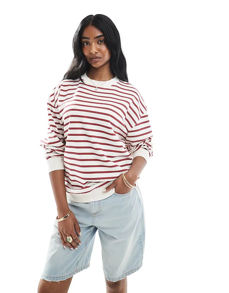 

Толстовка свободного кроя Daisy Street в красную полоску