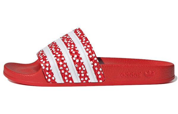 Тапочки adilette slide 'polka - vivid red' Adidas, красный — фото 2