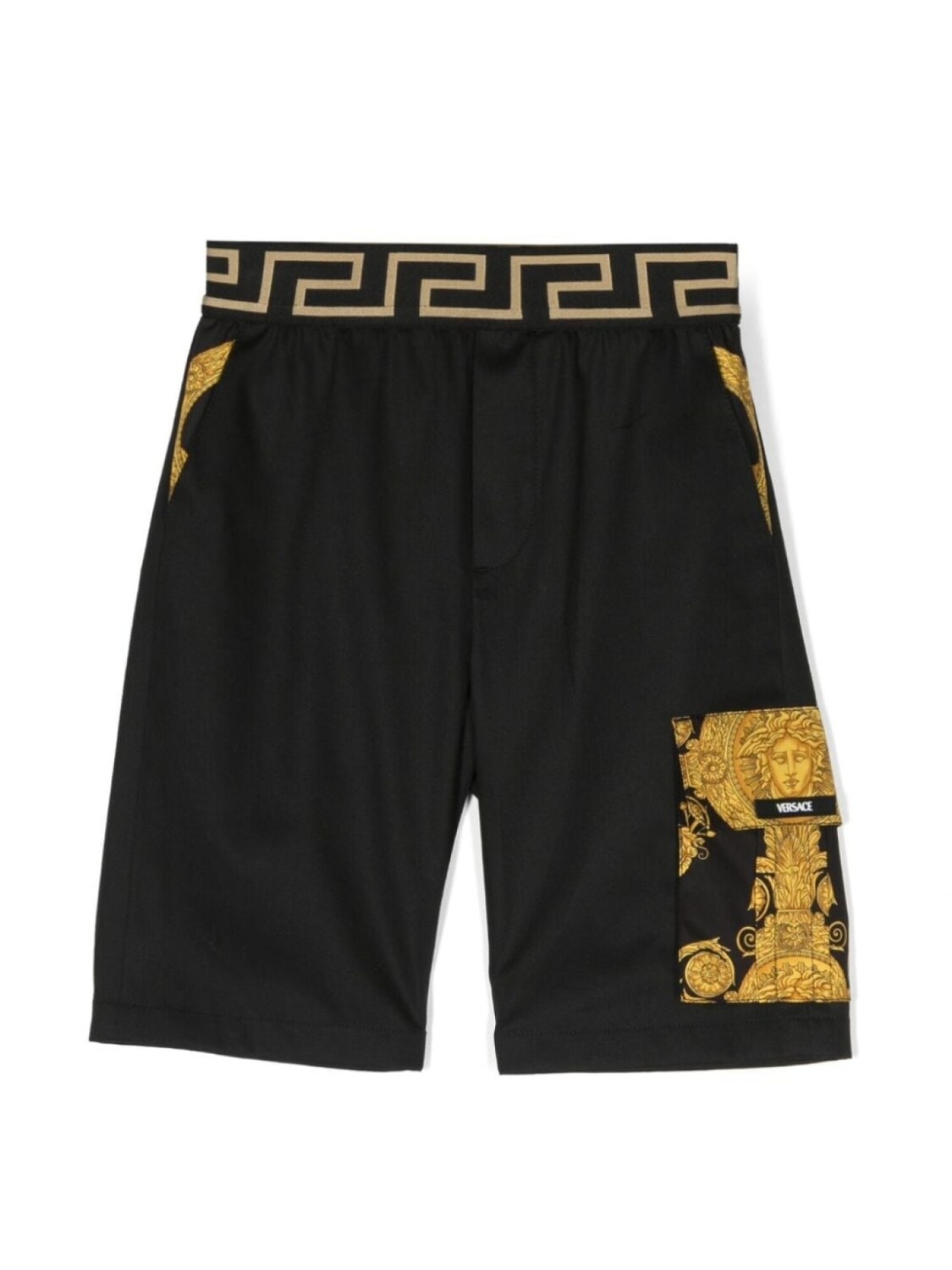

Versace Kids шорты с принтом Baroque, черный