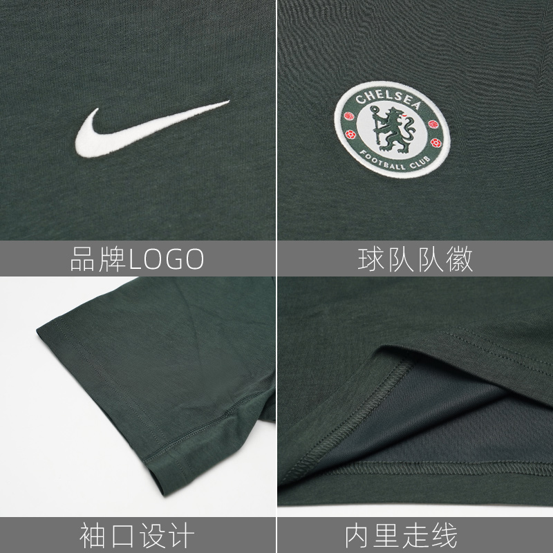 Мужские футболки с коротким рукавом и круглым вырезом Nike, темно-серый — фото 3