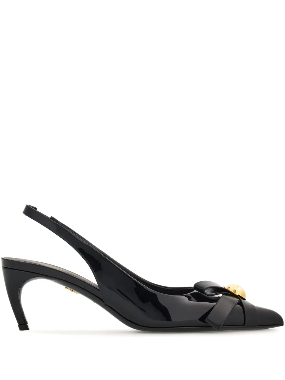 Лакированные туфли с бантом Ferragamo, черный