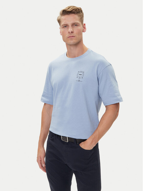 

Футболка relaxed fit Te_Voyage 50546370 Boss, синий