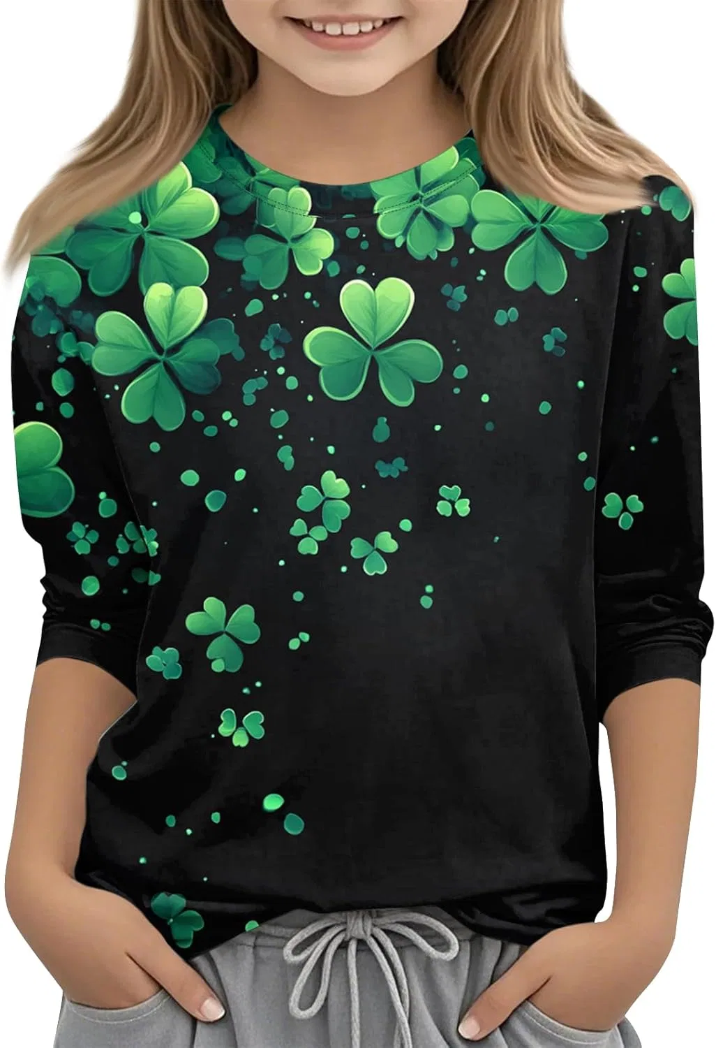 Толстовка с принтом St. Patrick's Day, Generic, 3-black