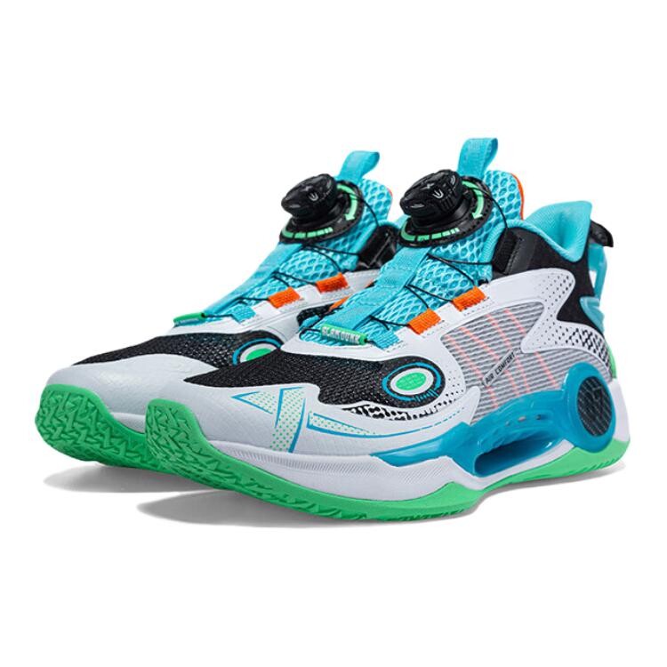 Детские баскетбольные кроссовки GS Low-top белые/черные/прозрачные горно-синие Xtep, синий — фото 2