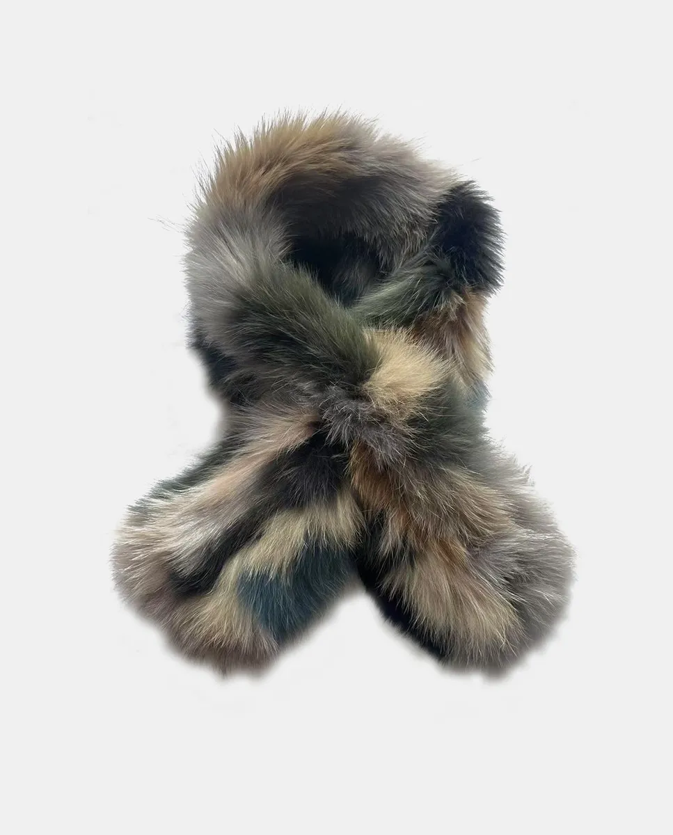 

Шарф из лисьего меха IN.ES, серый