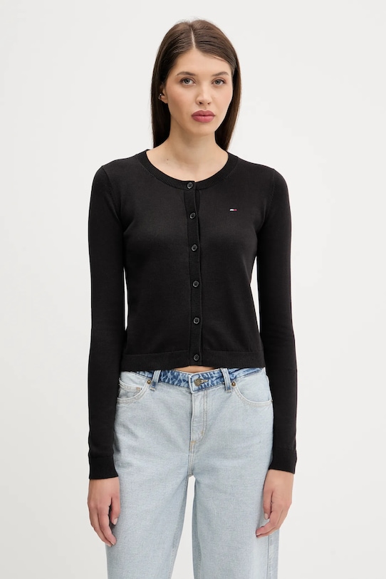 

Хлопковый кардиган Tommy Jeans, черный