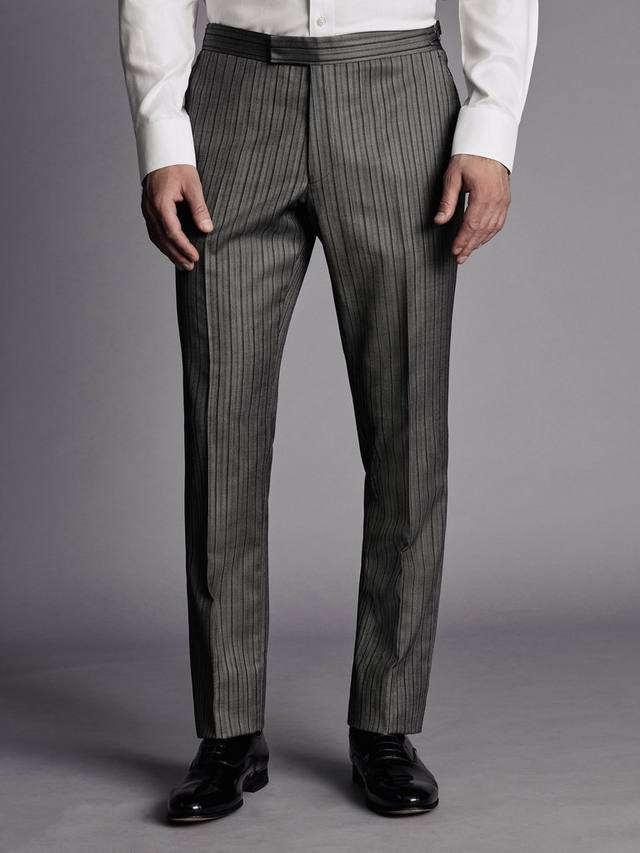 

Облегающие брюки от костюма в утреннюю полоску Charles Tyrwhitt, серый