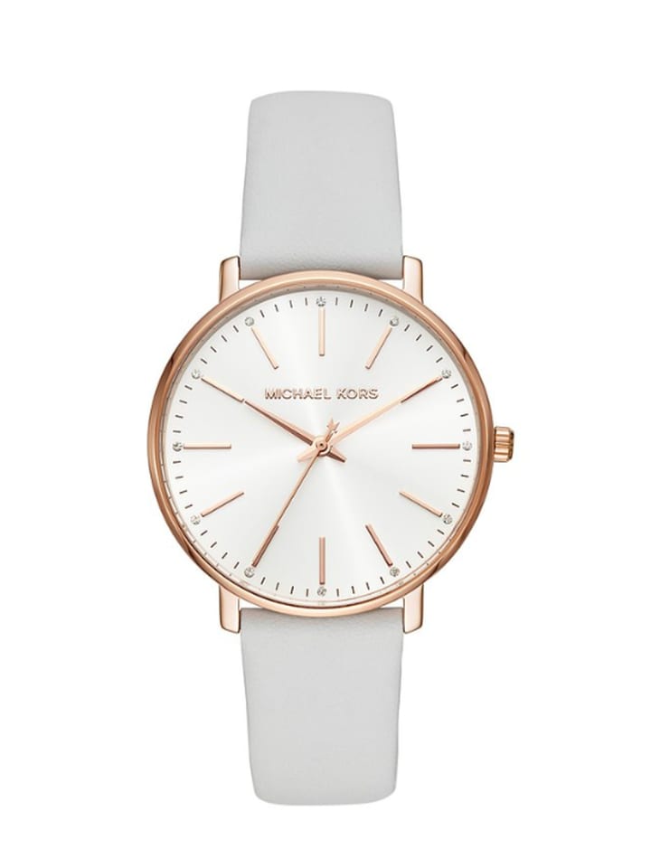 

Michael Kors Женские часы белого цвета, кожаный ремешок, модель: MK2800 Pyper Lady