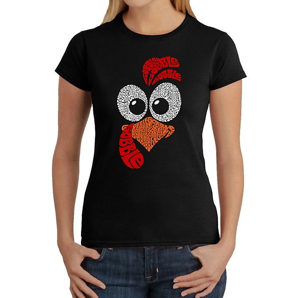 

Футболка с принтом Turkey face для женщин La Pop Art, Black