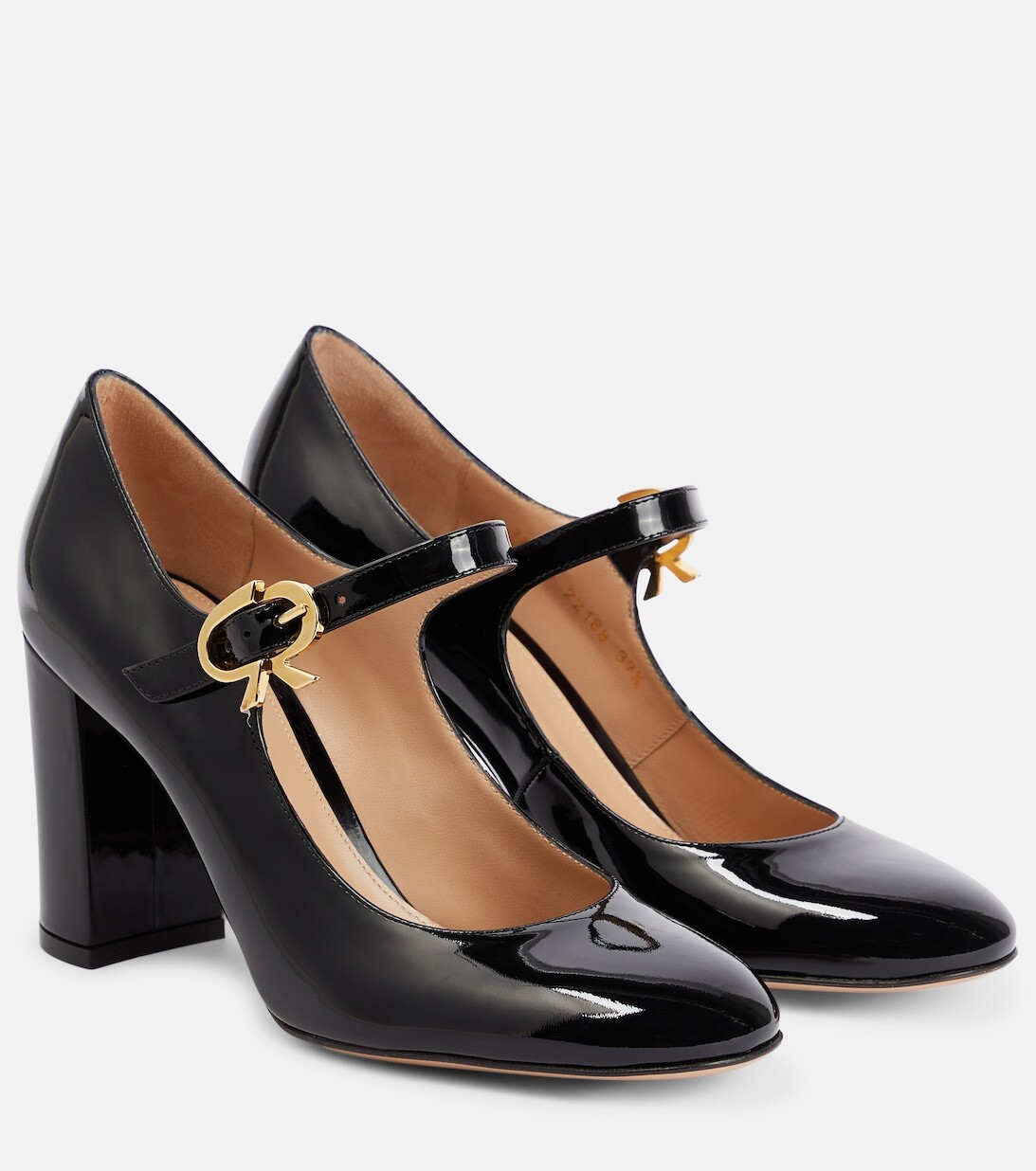 Туфли-лодочки Mary Ribbon из лакированной кожи Gianvito Rossi, черный