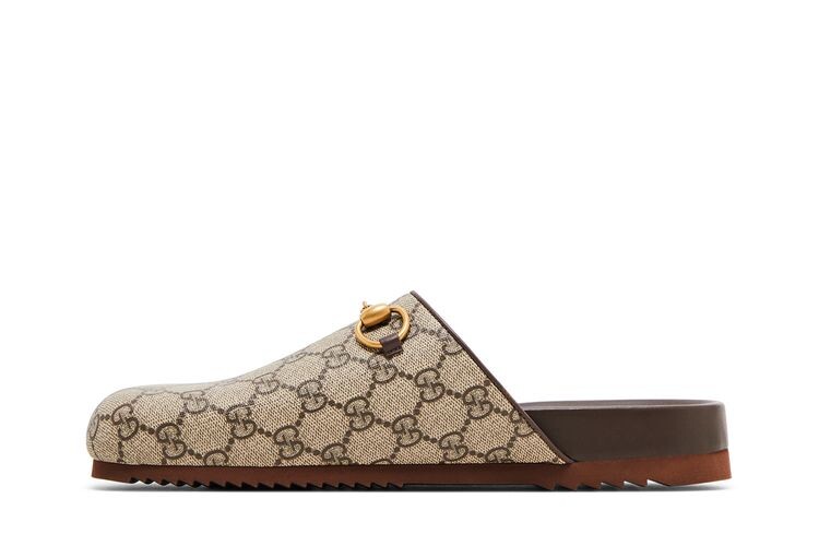 Шлепанцы Gucci Wmns Horsebit Slipper GG Supreme - Beige, коричневый — фото 3