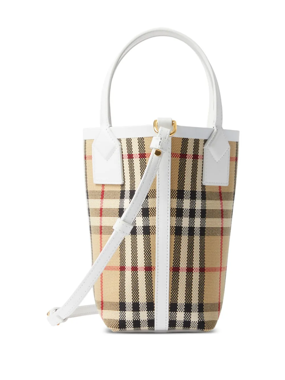 Сумка-тоут London размера мини в клетку Vintage Check BURBERRY, нейтральный — фото 3