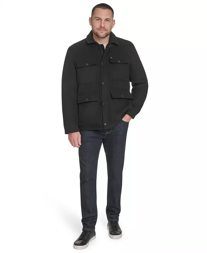 Мужская куртка Field из шерстяной смеси Tommy Hilfiger, черный — фото 2