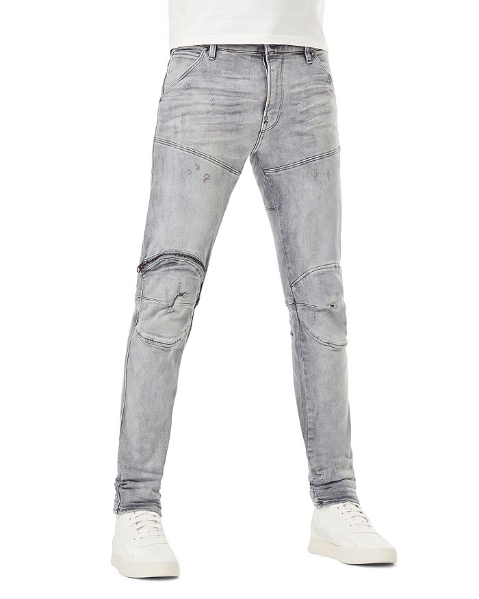 

Джинсы скинни до колена с 3D-молнией G-STAR RAW Elwood 5620 в цвете Vintage Oregon Grey Destroyed, серый