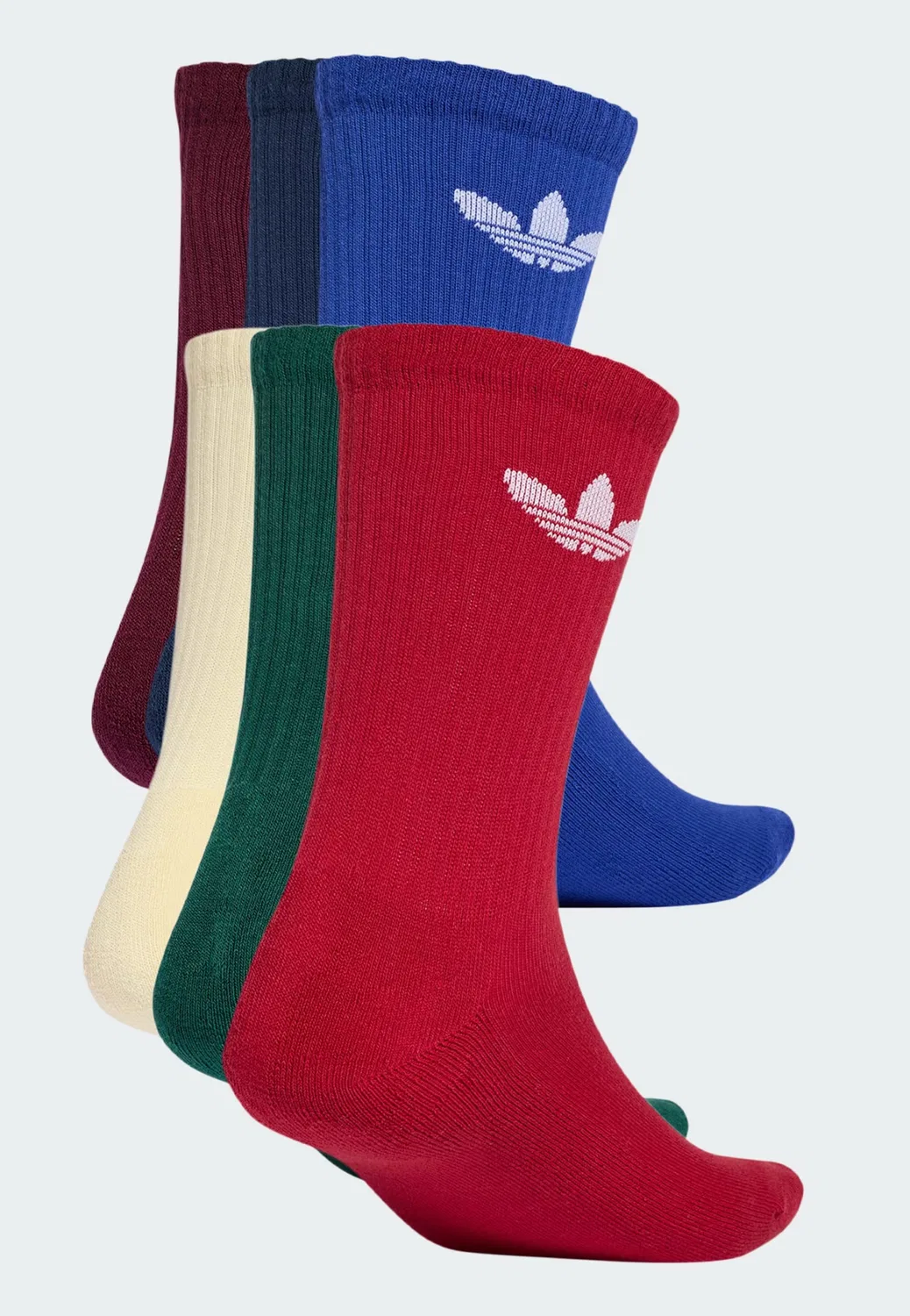 Носки Adidas Originals Trefoil Cushion в бежевом синем темно-синем темно-зеленом, красном и бордовом цветах — фото 2