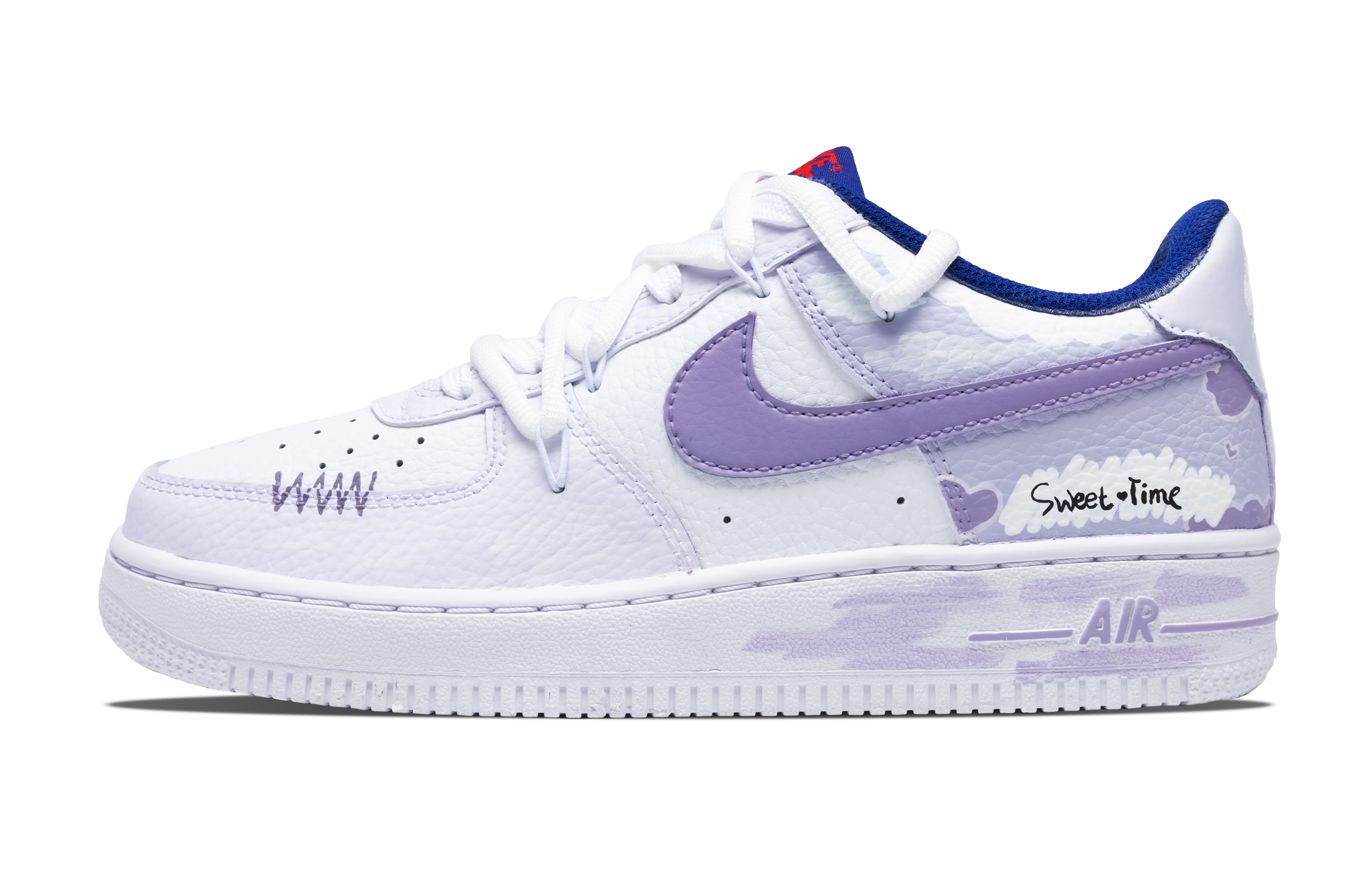 

Кроссовки Nike Air Force 1 Skateboarding Shoes Women's Low-top White/purple, фиолетовый