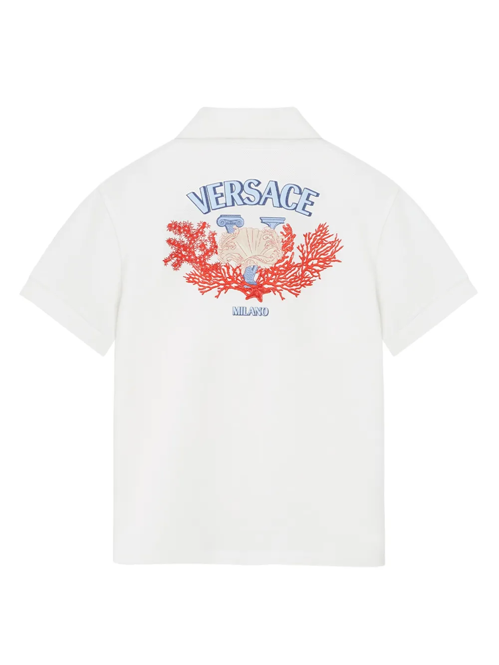 Рубашка поло University Coral Versace Kids, белый — фото 2