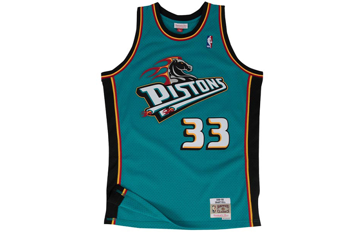 

Футболка Mitchell & Ness 'NBA Detroit Pistons 98 Grant Hill' Authentic Road Mitchell Ness, зеленый