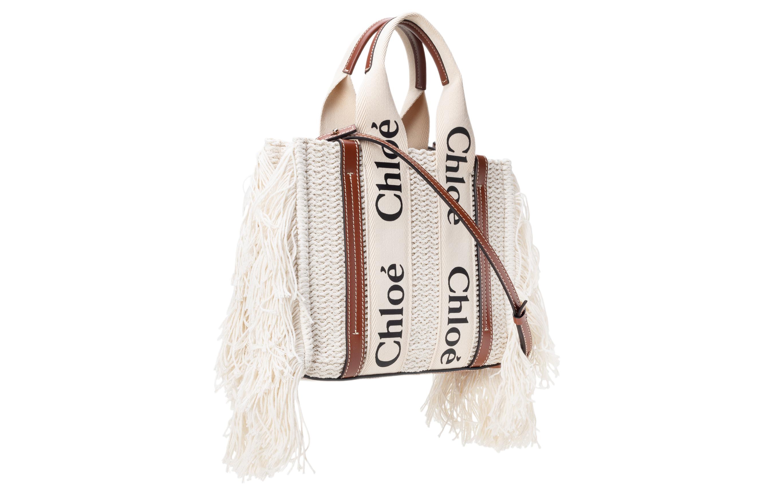 Chloé Сумка через плечо Хлоя хлопковая обычная женская коричневая — фото 2